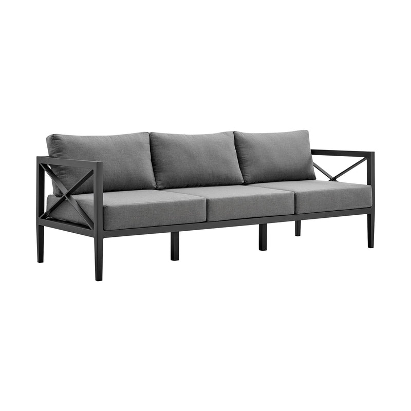 Sonoma Outdoor 4 piece Set in Dark Gray Finish and Dark Gray Cushions - Furniture City (CA)l