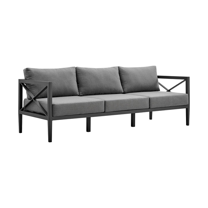 Sonoma Outdoor 4 piece Set in Dark Gray Finish and Dark Gray Cushions