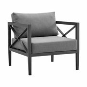 Sonoma Outdoor 4 piece Set in Dark Gray Finish and Dark Gray Cushions - Furniture City (CA)l
