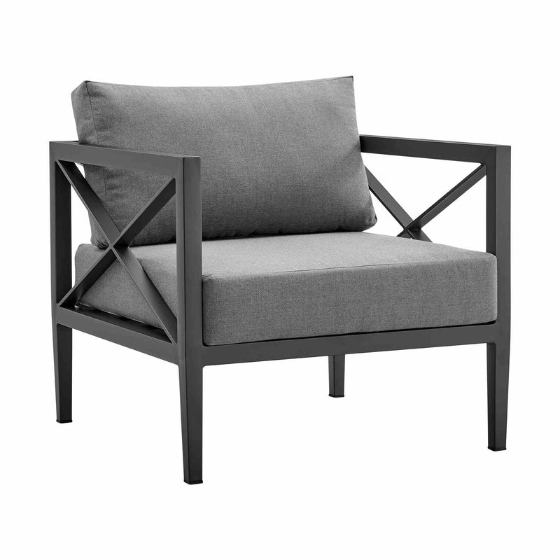 Sonoma Outdoor 4 piece Set in Dark Gray Finish and Dark Gray Cushions - Furniture City (CA)l
