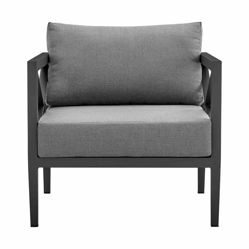 Sonoma Outdoor 4 piece Set in Dark Gray Finish and Dark Gray Cushions - Furniture City (CA)l