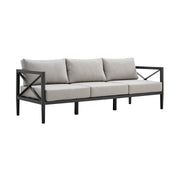 Sonoma Outdoor 4 piece Set in Dark Gray Finish and Light Gray Cushions - Furniture City (CA)l