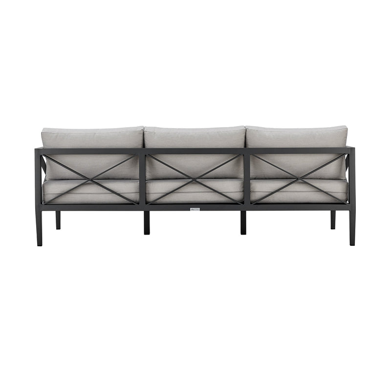 Sonoma Outdoor 4 piece Set in Dark Gray Finish and Light Gray Cushions - Furniture City (CA)l