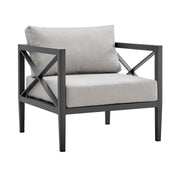 Sonoma Outdoor 4 piece Set in Dark Gray Finish and Light Gray Cushions - Furniture City (CA)l