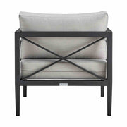 Sonoma Outdoor 4 piece Set in Dark Gray Finish and Light Gray Cushions - Furniture City (CA)l