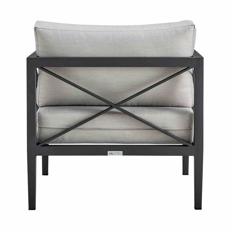 Sonoma Outdoor 4 piece Set in Dark Gray Finish and Light Gray Cushions - Furniture City (CA)l