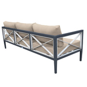 Sonoma Outdoor 4 piece Set in Dark Gray Finish and Taupe Cushions - Furniture City (CA)l
