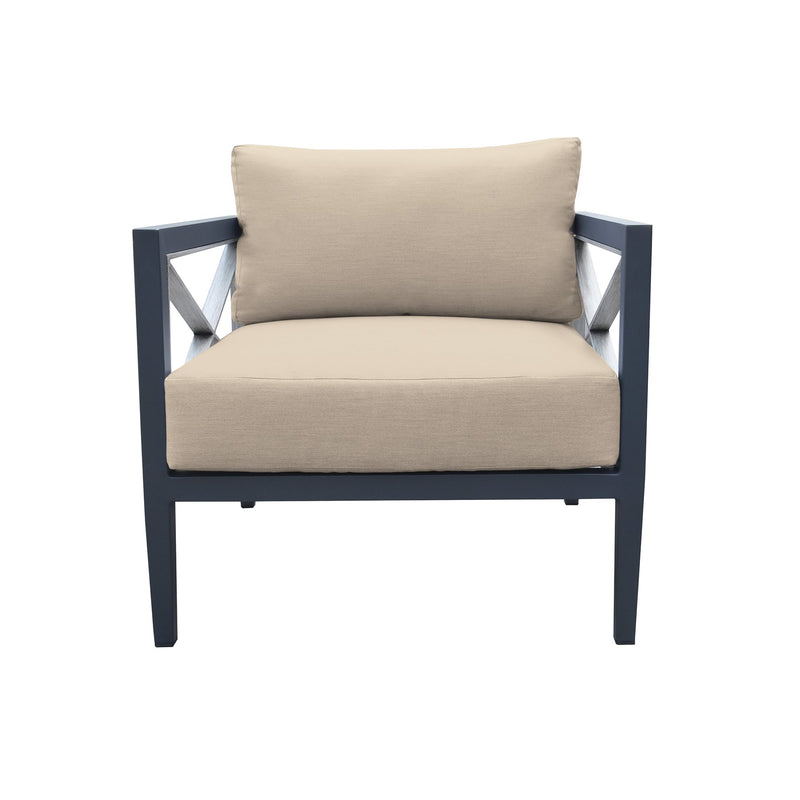 Sonoma Outdoor 4 piece Set in Dark Gray Finish and Taupe Cushions - Furniture City (CA)l
