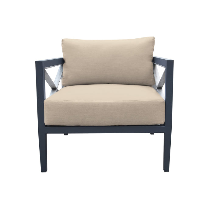 Sonoma Outdoor 4 piece Set in Dark Gray Finish and Taupe Cushions