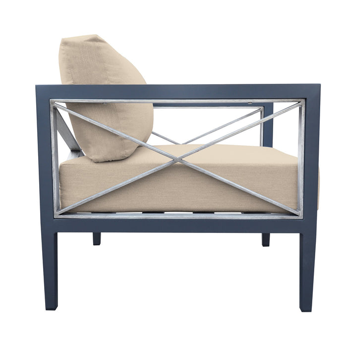 Sonoma Outdoor 4 piece Set in Dark Gray Finish and Taupe Cushions