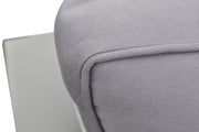 St Barts 4 piece Outdoor Patio Aluminum Set with Gray Fabric Cushions and White Glass Top - Furniture City (CA)l