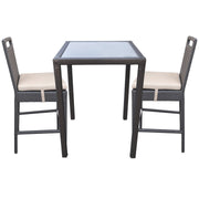 Tropez Outdoor Patio Wicker Bar Set (Table with 2 barstools) - Furniture City (CA)l
