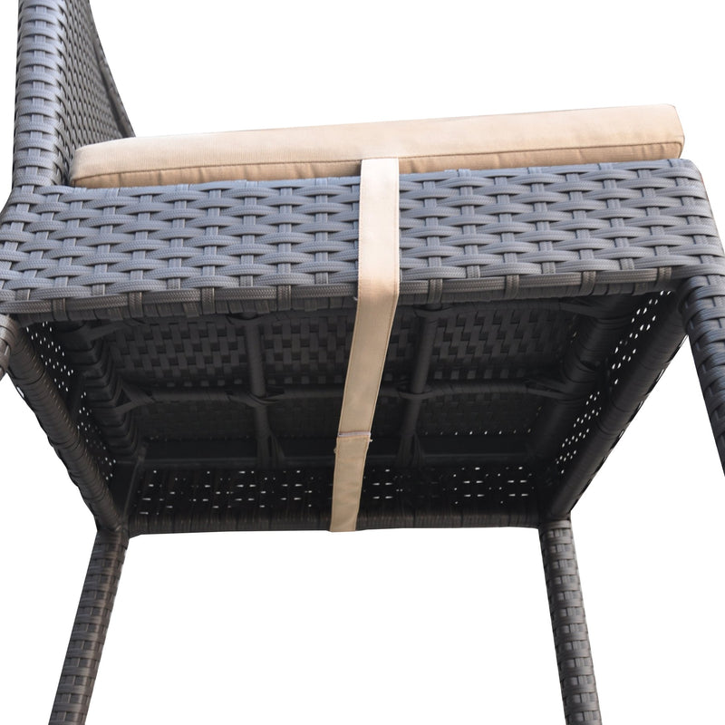Tropez Outdoor Patio Wicker Bar Set (Table with 2 barstools) - Furniture City (CA)l