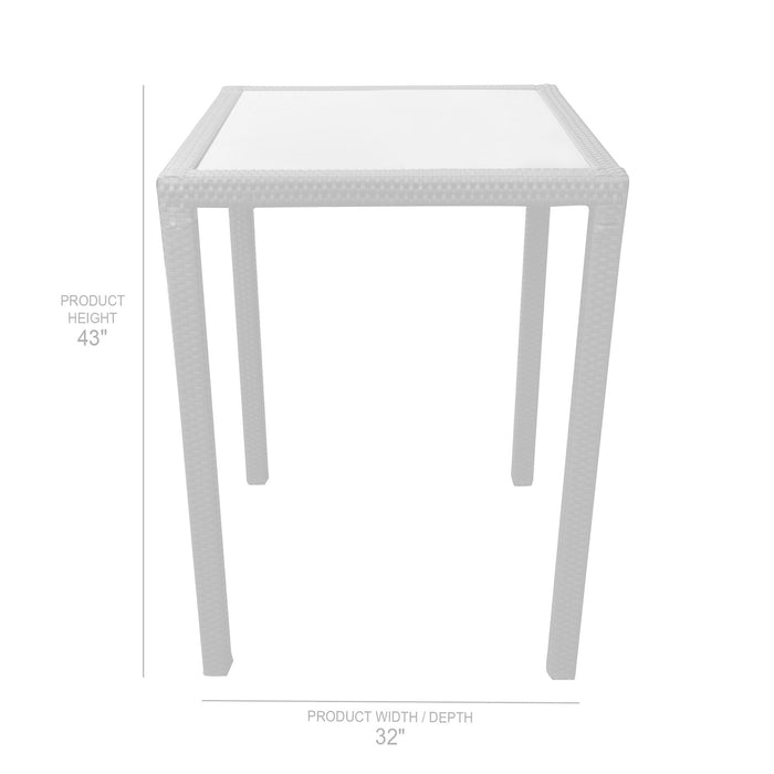 Tropez Outdoor Patio Wicker Bar Set (Table with 2 barstools)