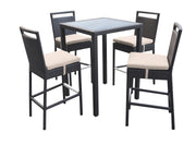 Tropez Outdoor Patio Wicker Bar Set (Table with 4 barstools) - Furniture City (CA)l