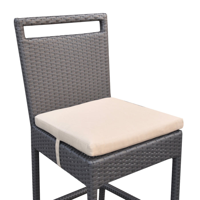 Tropez Outdoor Patio Wicker Bar Set (Table with 4 barstools)
