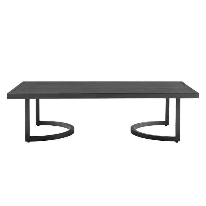 Valentina 4 Piece Dark Gray Aluminum Outdoor Seating Set with Dark Gray Cushions