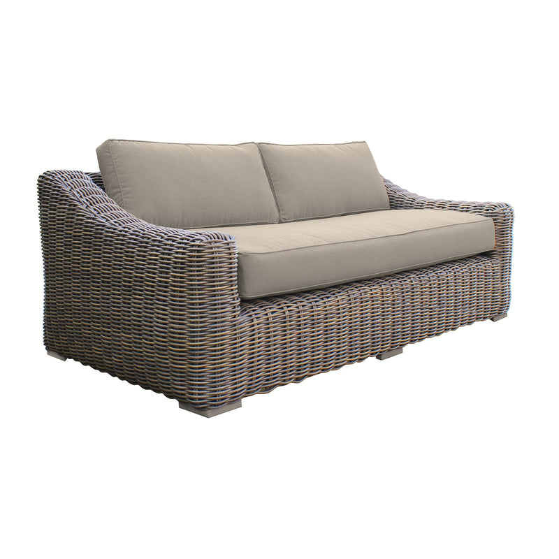 Verano 4 Piece Outdoor Patio Furniture Set in Wicker and Acacia Wood with Taupe Cushions - Furniture City (CA)l