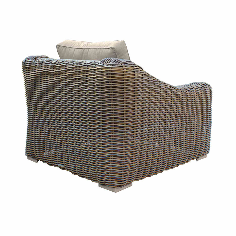 Verano 4 Piece Outdoor Patio Furniture Set in Wicker and Acacia Wood with Taupe Cushions - Furniture City (CA)l