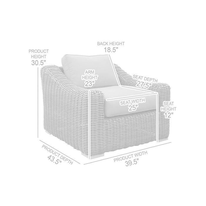 Verano Wicker and Acacia Outdoor Chair in Taupe and Brown