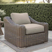 Verano Wicker and Acacia Outdoor Chair in Taupe and Brown - Furniture City (CA)l