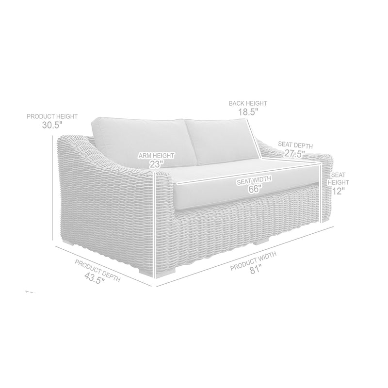 Verano Wicker and Acacia Outdoor Sofa in Taupe and Brown - Furniture City (CA)l