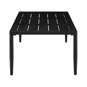 Veyda Outdoor Patio 4-Piece Lounge Set in Aluminum with Teak Wood and Gray Cushions - Furniture City (CA)l