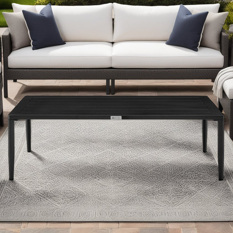 Veyda Aluminum Outdoor Coffee Table in Black