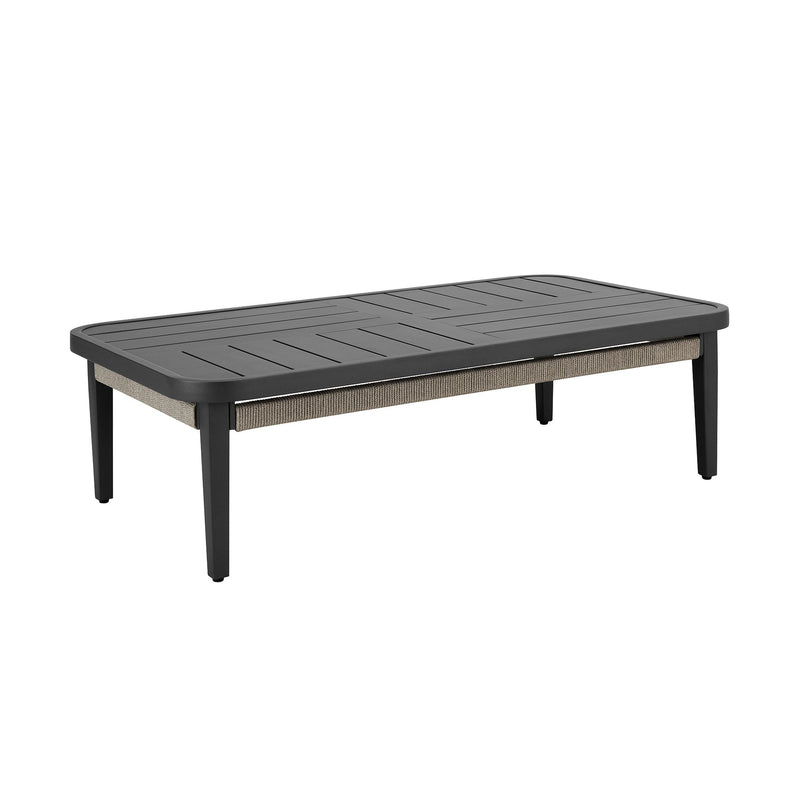 Zella Outdoor Patio 4 Piece Conversation Set in Aluminum with Light Gray Rope and Cushions - Furniture City (CA)l