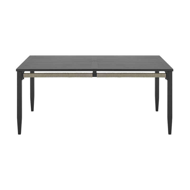 Zella Outdoor Patio 5 Piece Dining Set in Aluminum with Light Gray Rope and Cushions - Furniture City (CA)l
