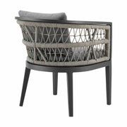 Zella Outdoor Patio 7 Piece Dining Set in Aluminum with Light Gray Rope and Cushions - Furniture City (CA)l