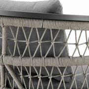 Zella Outdoor Patio 7 Piece Dining Set in Aluminum with Light Gray Rope and Cushions - Furniture City (CA)l