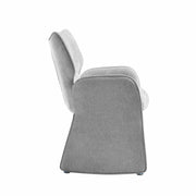 Olivia Modern 7-Piece Dining Set with Gray Upholstered Chairs and Tempered Glass Tabletop - Furniture City (CA)l