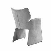 Olivia Modern 8-Piece Dining Set with Tempered Glass Table, Gray Upholstered Armchairs, and 3-Door Sideboard - Furniture City (CA)l