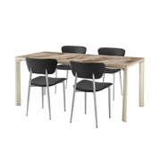 Otello and Tori Black Fabric 5 Piece Rectangular Dining Set - Furniture City (CA)l