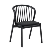Pasadena Echo 5 Piece Oval Dining Set in Black Oak Finish with Black Faux Leather - Furniture City (CA)l