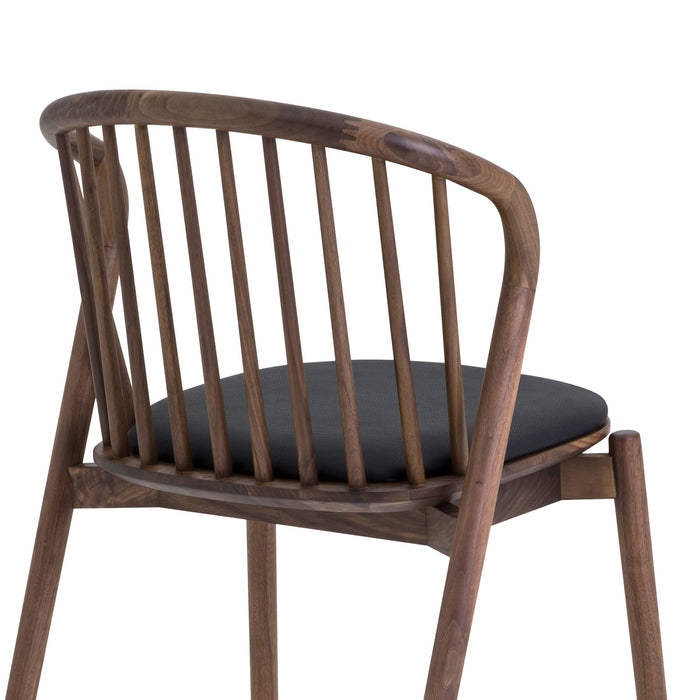 Pasadena Echo 5 Piece Oval Dining Set with Walnut and Black Finish Table and Walnut Finish Chairs