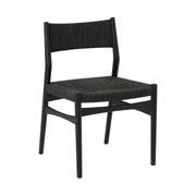 Pasadena Erie 5 Piece Oval Dining Set in Black Oak Finish with Black Paper Cord Chairs - Furniture City (CA)l