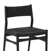 Pasadena Erie 5 Piece Oval Dining Set in Black Oak Finish with Black Paper Cord Chairs - Furniture City (CA)l