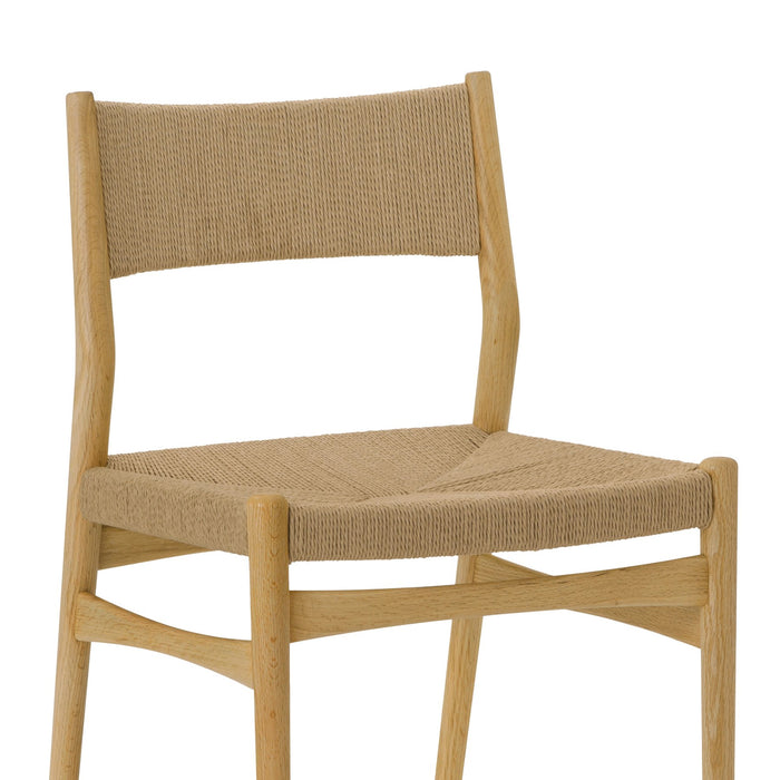 Pasadena Erie 5 Piece Oval Dining Set in Natural Oak Finish with Paper Cord Chairs