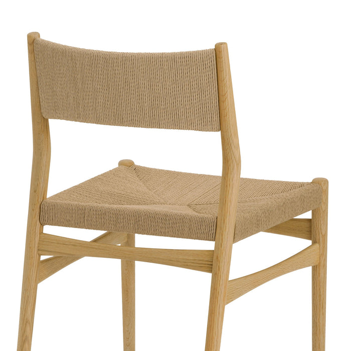 Pasadena Erie 5 Piece Oval Dining Set in Natural Oak Finish with Paper Cord Chairs