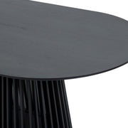 Pasadena Apache 6 Piece Oval Dining Set with Buffet in Black Oak Finish with Faux Leather - Furniture City (CA)l