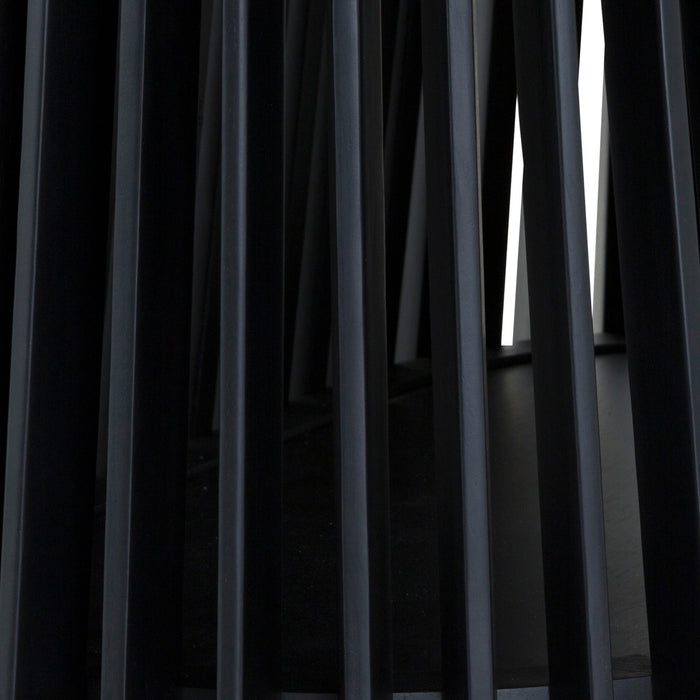 Pasadena Echo 7 Piece Oval Dining Set in Black Oak Finish with Black Faux Leather