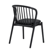 Pasadena Echo 7 Piece Oval Dining Set in Black Oak Finish with Black Faux Leather - Furniture City (CA)l