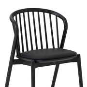 Pasadena Echo 7 Piece Oval Dining Set in Black Oak Finish with Black Faux Leather - Furniture City (CA)l