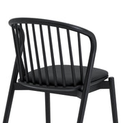 Pasadena Echo 7 Piece Oval Dining Set in Black Oak Finish with Black Faux Leather - Furniture City (CA)l