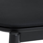 Pasadena Echo 7 Piece Oval Dining Set in Black Oak Finish with Black Faux Leather - Furniture City (CA)l