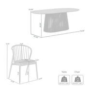 Pasadena Echo 7 Piece Oval Dining Set with Walnut and Black Finish Table and Walnut Finish Chairs - Furniture City (CA)l