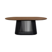 Pasadena Echo 7 Piece Oval Dining Set with Walnut and Black Finish Table and Walnut Finish Chairs - Furniture City (CA)l