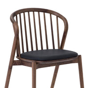 Pasadena Echo 7 Piece Oval Dining Set with Walnut and Black Finish Table and Walnut Finish Chairs - Furniture City (CA)l